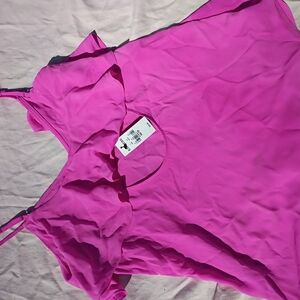 Express Vibrant Pink Ruffle Blouse